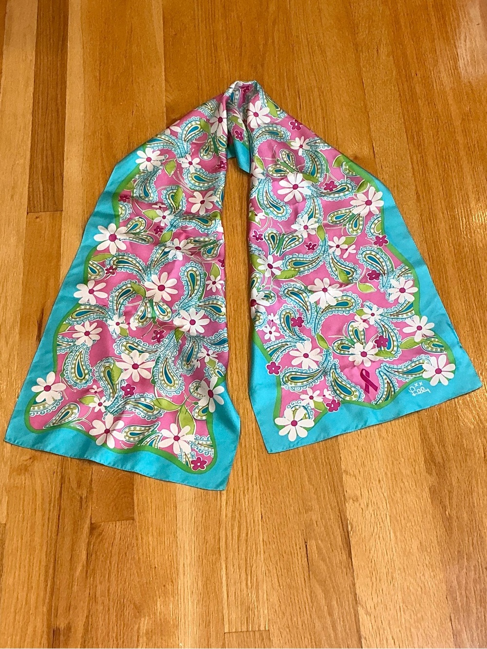 Lilly Pulitzer x Ford Vintage 2004 Silk Scarf Ltd. Edition Breast Cancer Awarene - Picture 2 of 10